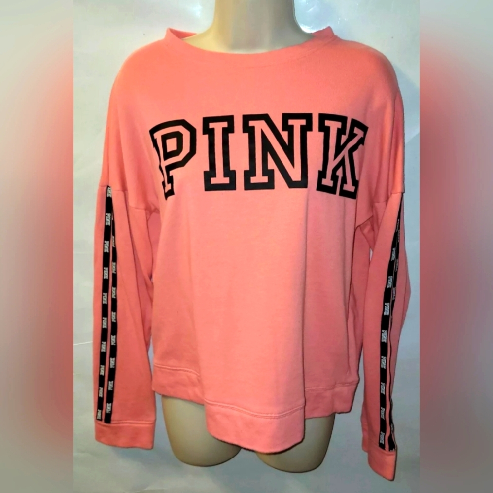 Victora Secert PINK Oversized Sweatshirt Coral Long Sleeve